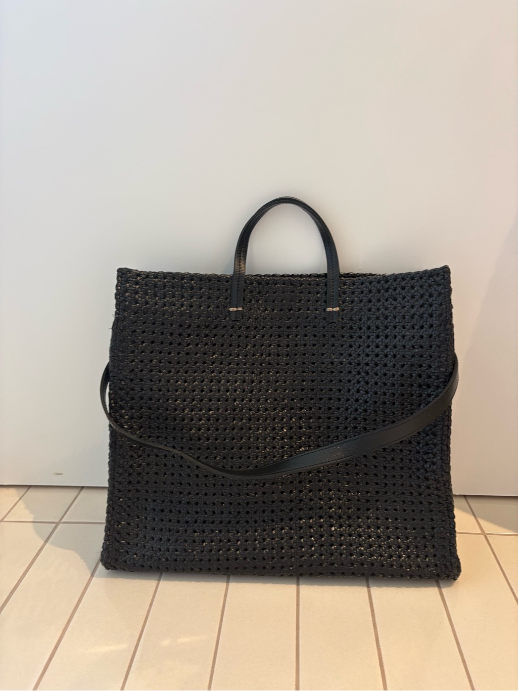 Clare V. Simple Tote In Black Rattan